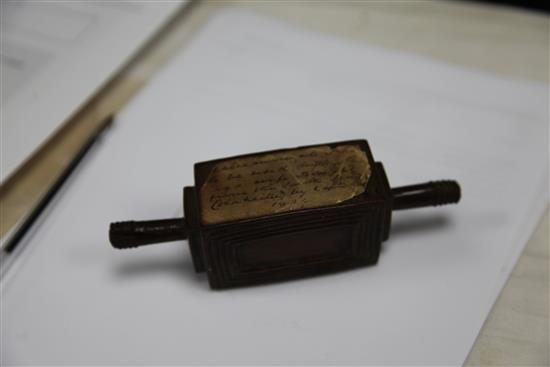 A South Sea Islands oceanic carved hardwood matrimonial smoking pipe, 6.25in.